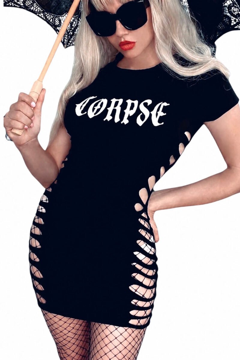 Corpse Side Slashed Tshirt Mini Dress