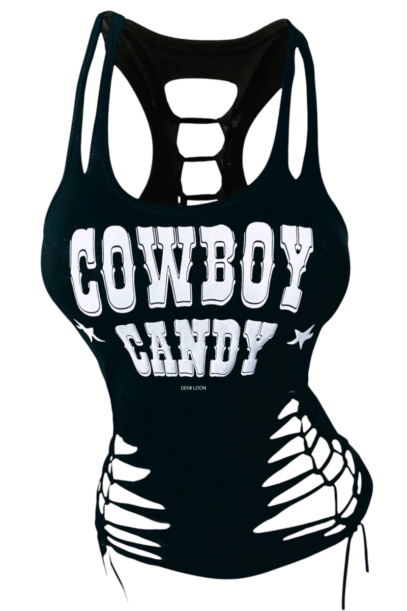 Cowboy Candy Country Yallternative Slashed Tank Top