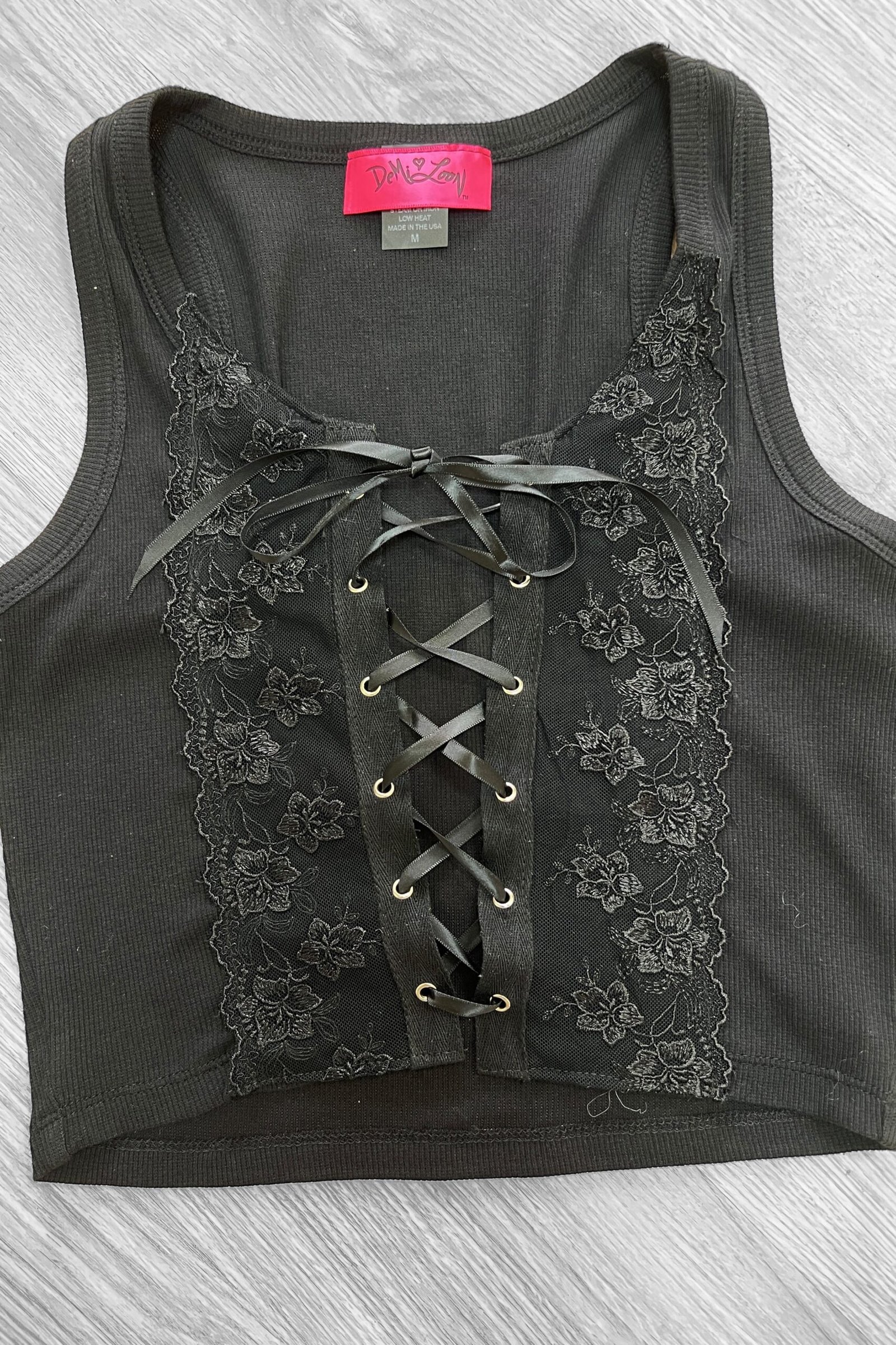 Wicked Kiss Cropped Lace Corset- Black