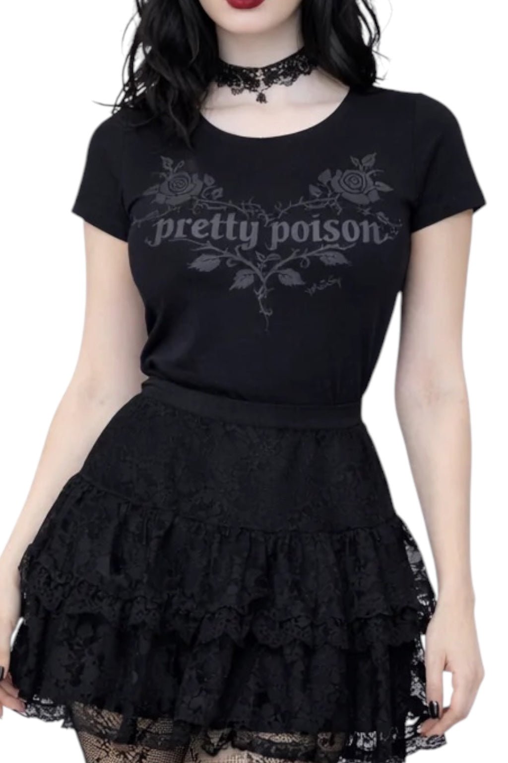 Pretty Poison Gothic Tee- Black